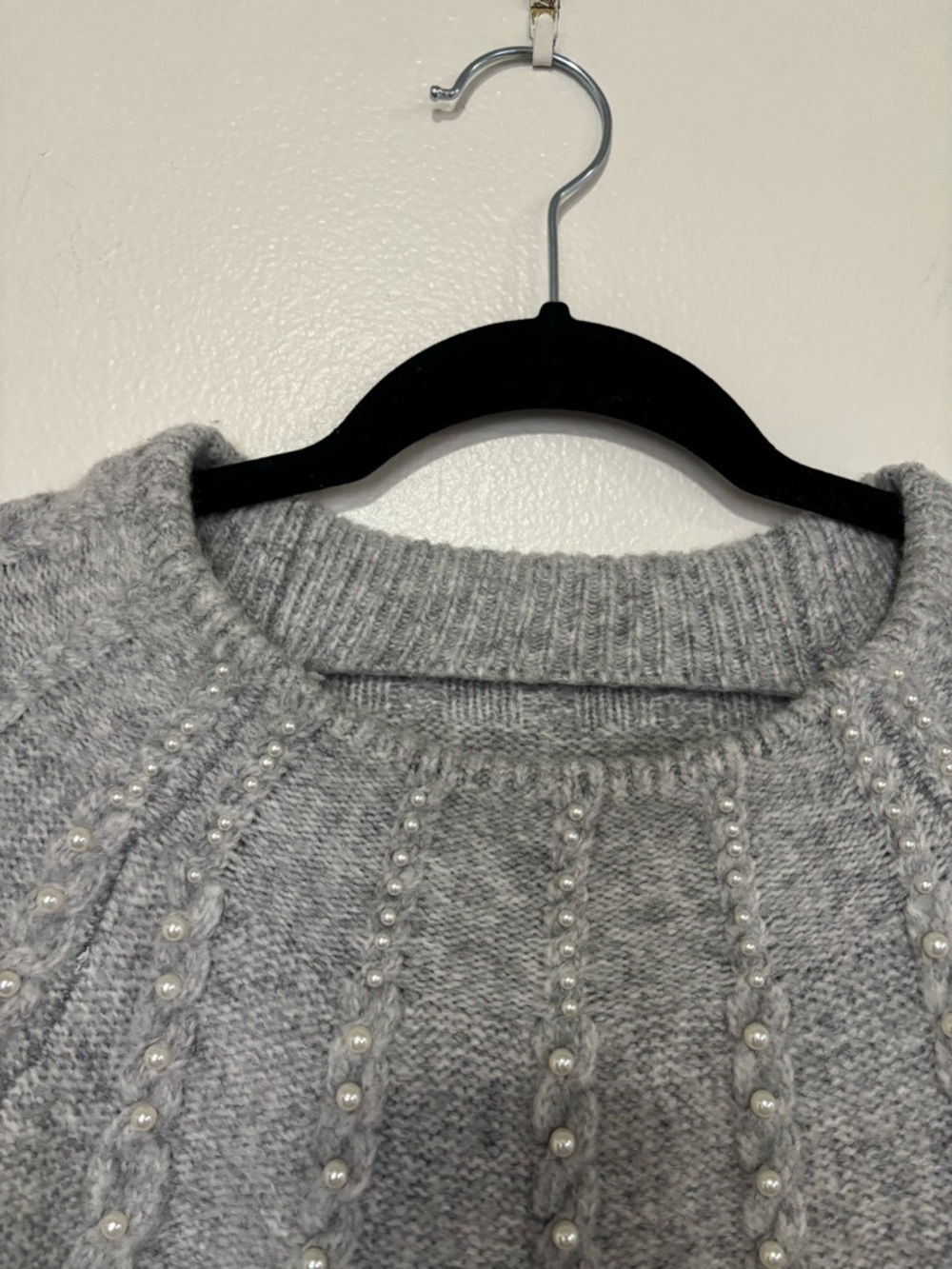 APRICOT Pearl Embellished Cable Knit Sweater - Picture 6 of 9
